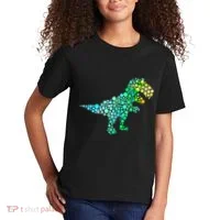 Cute T Rex Dinosaur Lover Polka Dot Pattern International Dot Day Gift Kids T-Shirt thumb 2