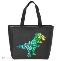 Cute T Rex Dinosaur Lover Polka Dot Pattern International Dot Day Gift Tote Bag thumb 0