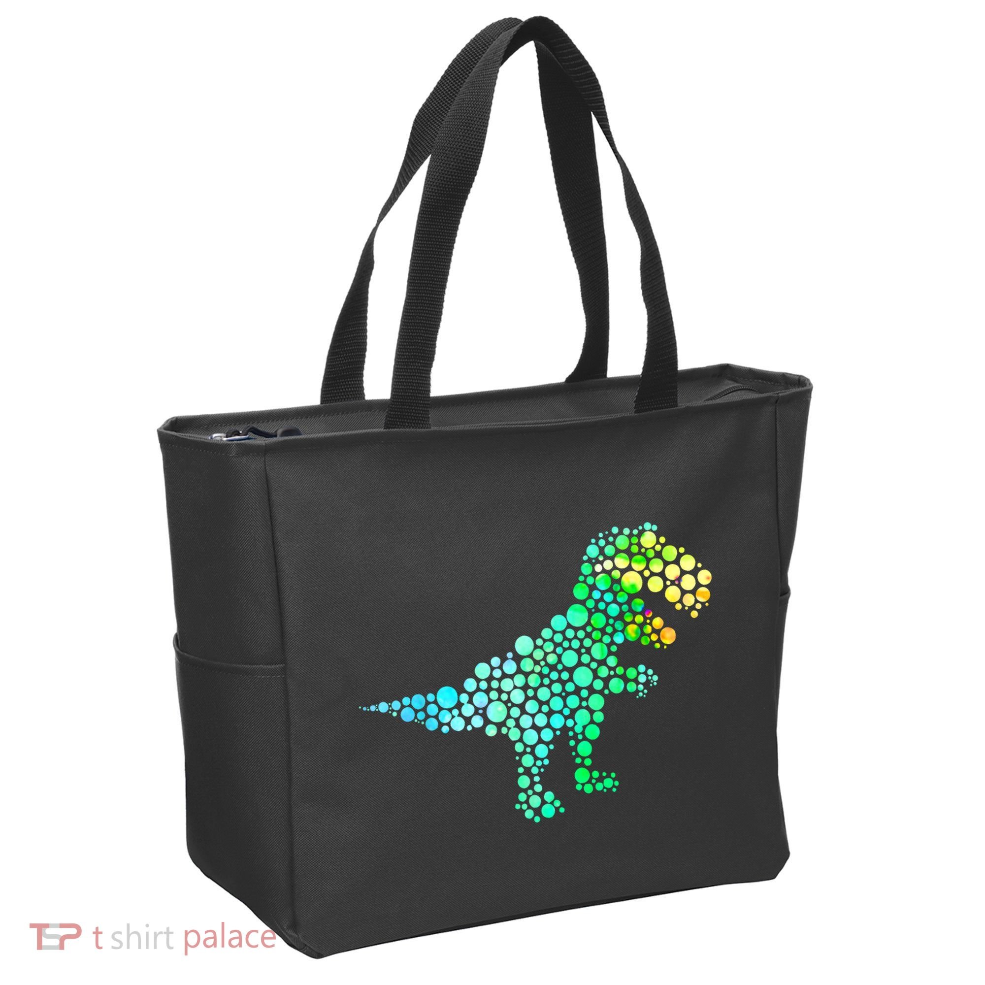 Cute T Rex Dinosaur Lover Polka Dot Pattern International Dot Day Gift Tote Bag