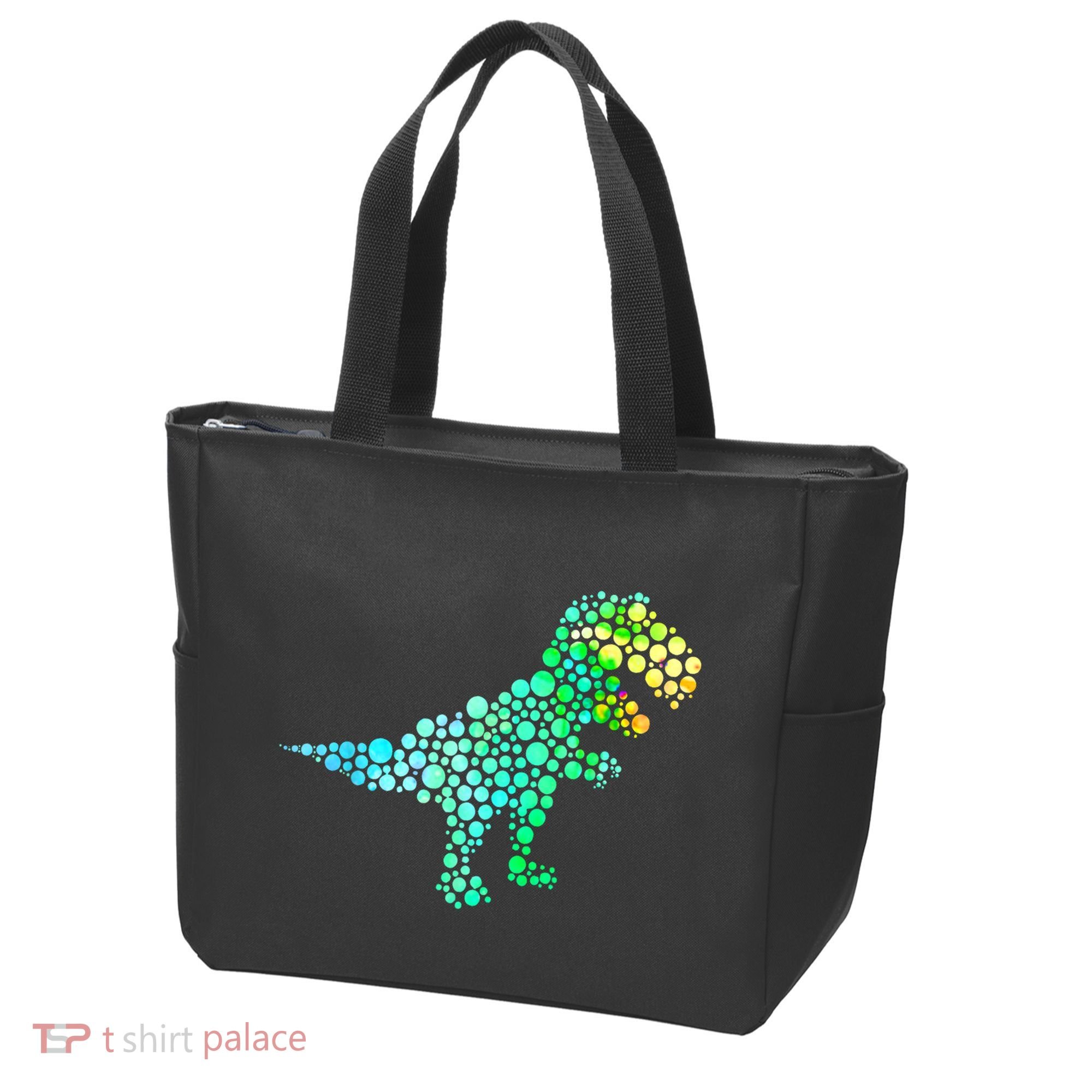 Cute T Rex Dinosaur Lover Polka Dot Pattern International Dot Day Gift Tote Bag