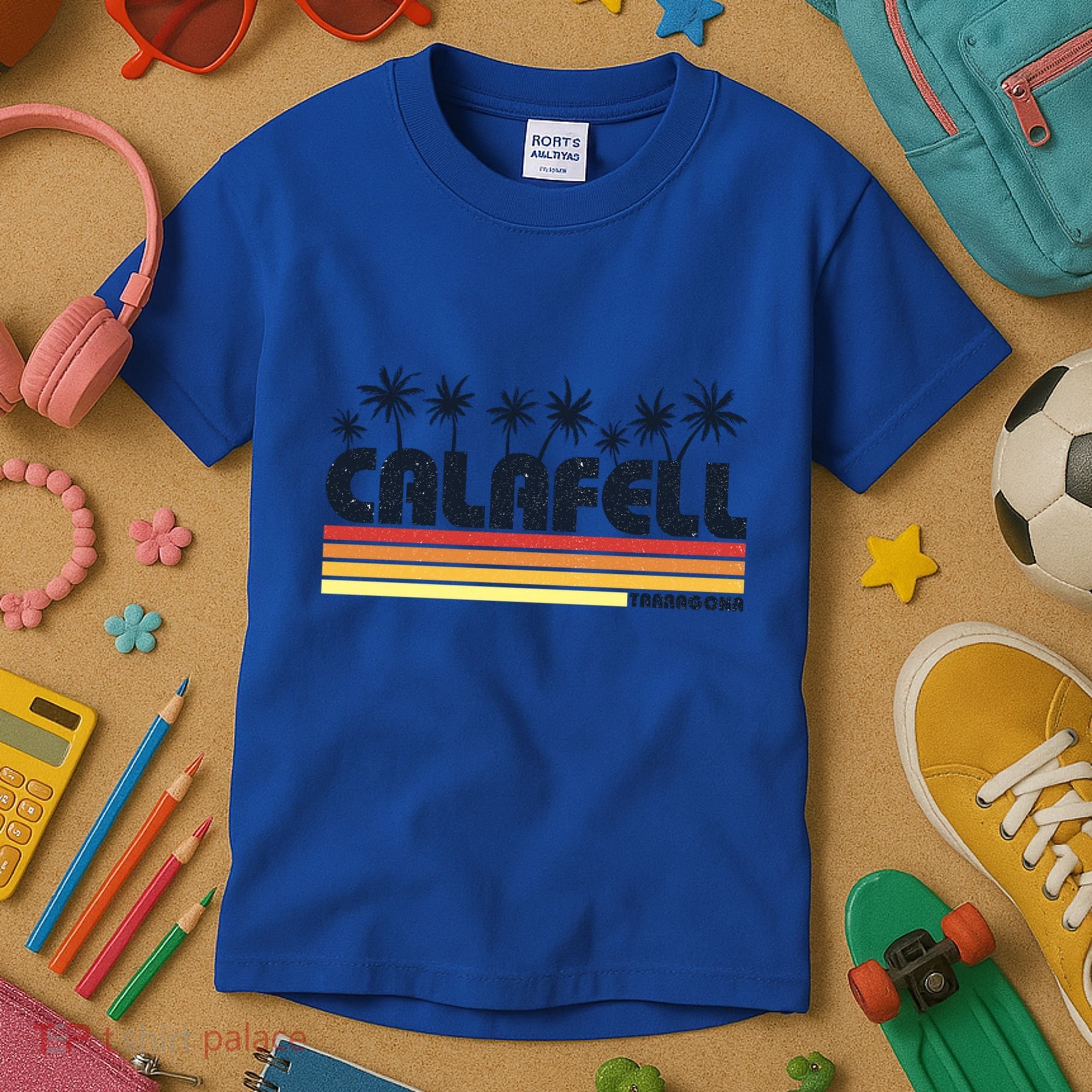 Calafell Tarragona Retro Beach Tourism Gift Kids T-Shirt
