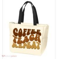 Coffee Teach Repeat Retro Gift For Teacher Tote Bag thumb 3