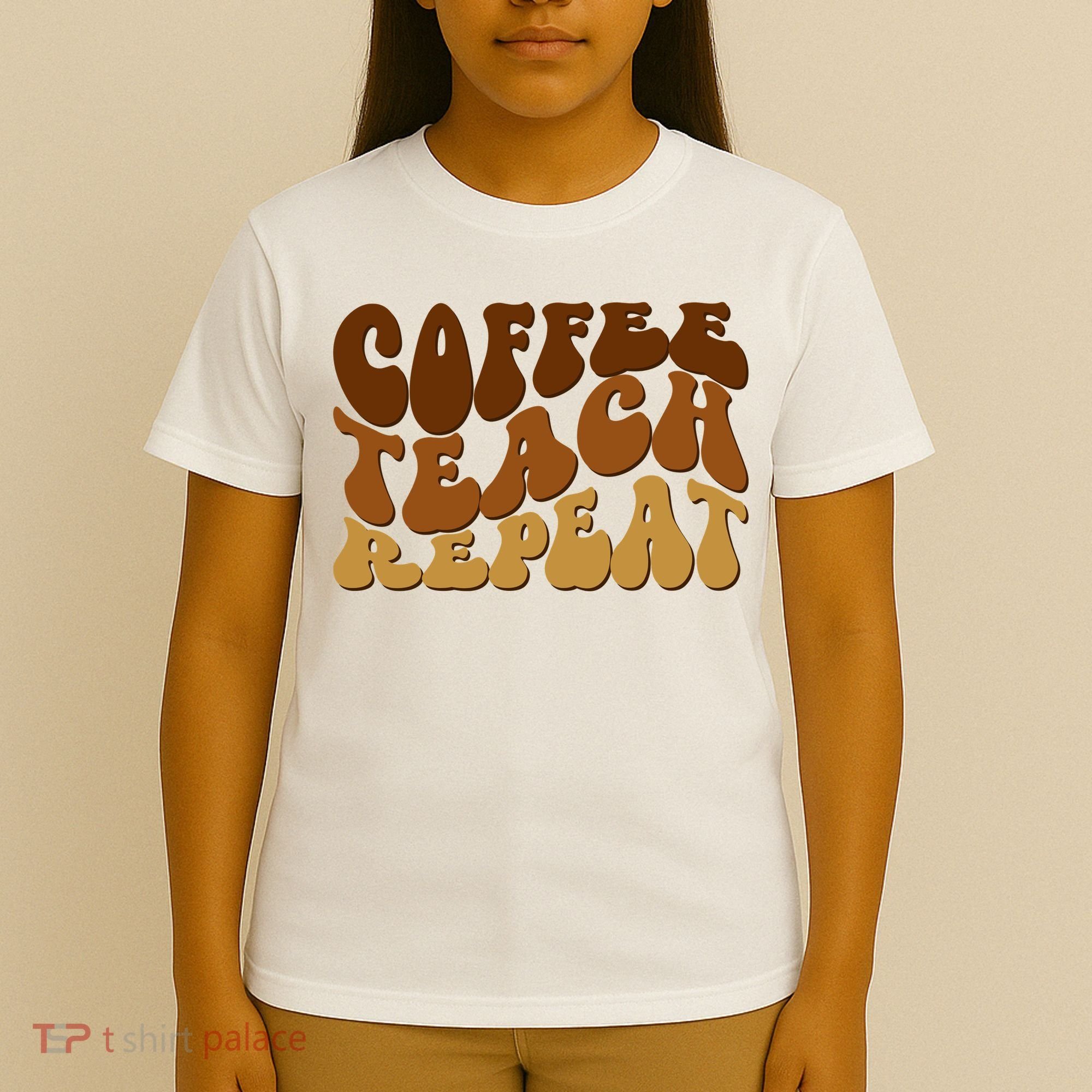Coffee Teach Repeat Retro Gift For Teacher T-Shirt