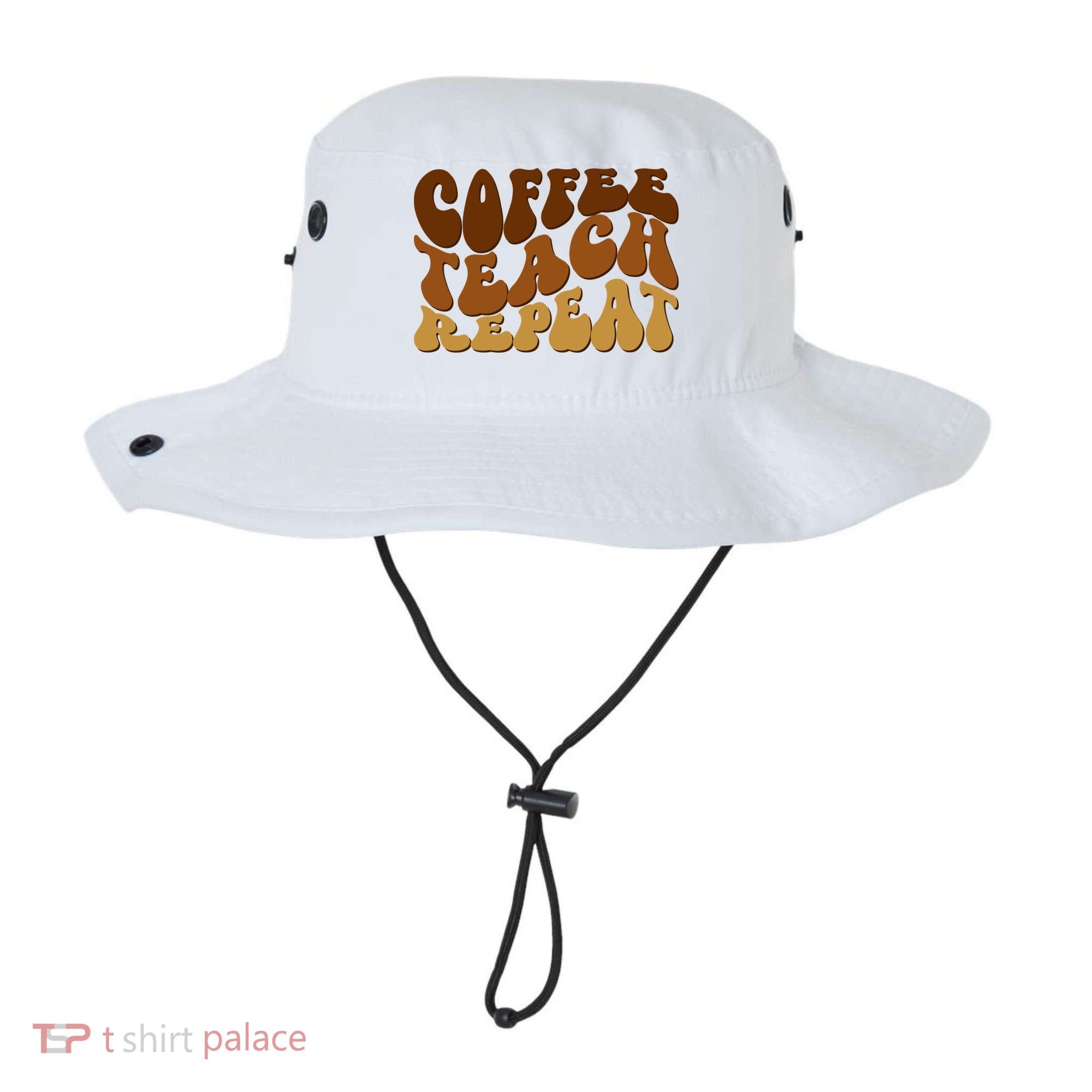 Coffee Teach Repeat Retro Gift For Teacher Bucket Hat