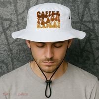 Coffee Teach Repeat Retro Gift For Teacher Bucket Hat thumb 2