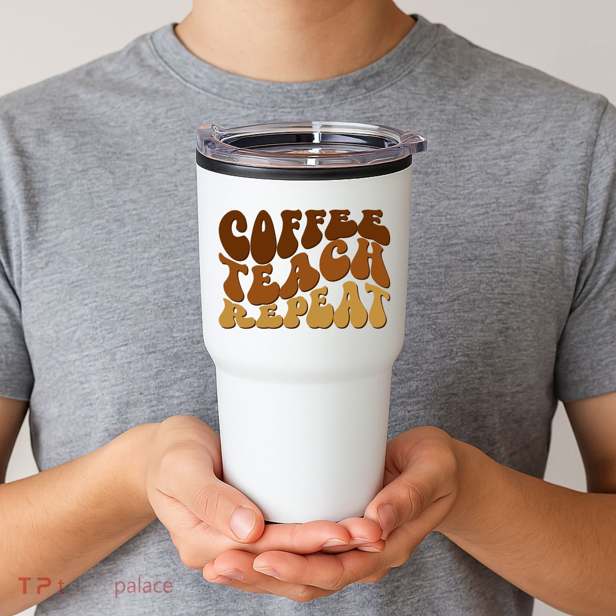 Coffee Teach Repeat Retro Gift For Teacher Tumbler