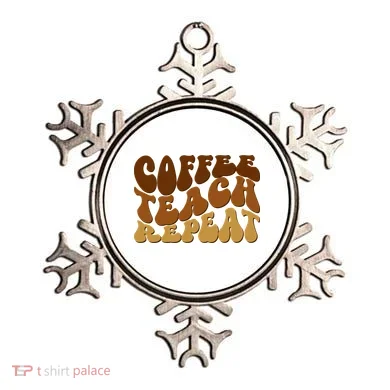 Coffee Teach Repeat Retro Gift For Teacher Ornament