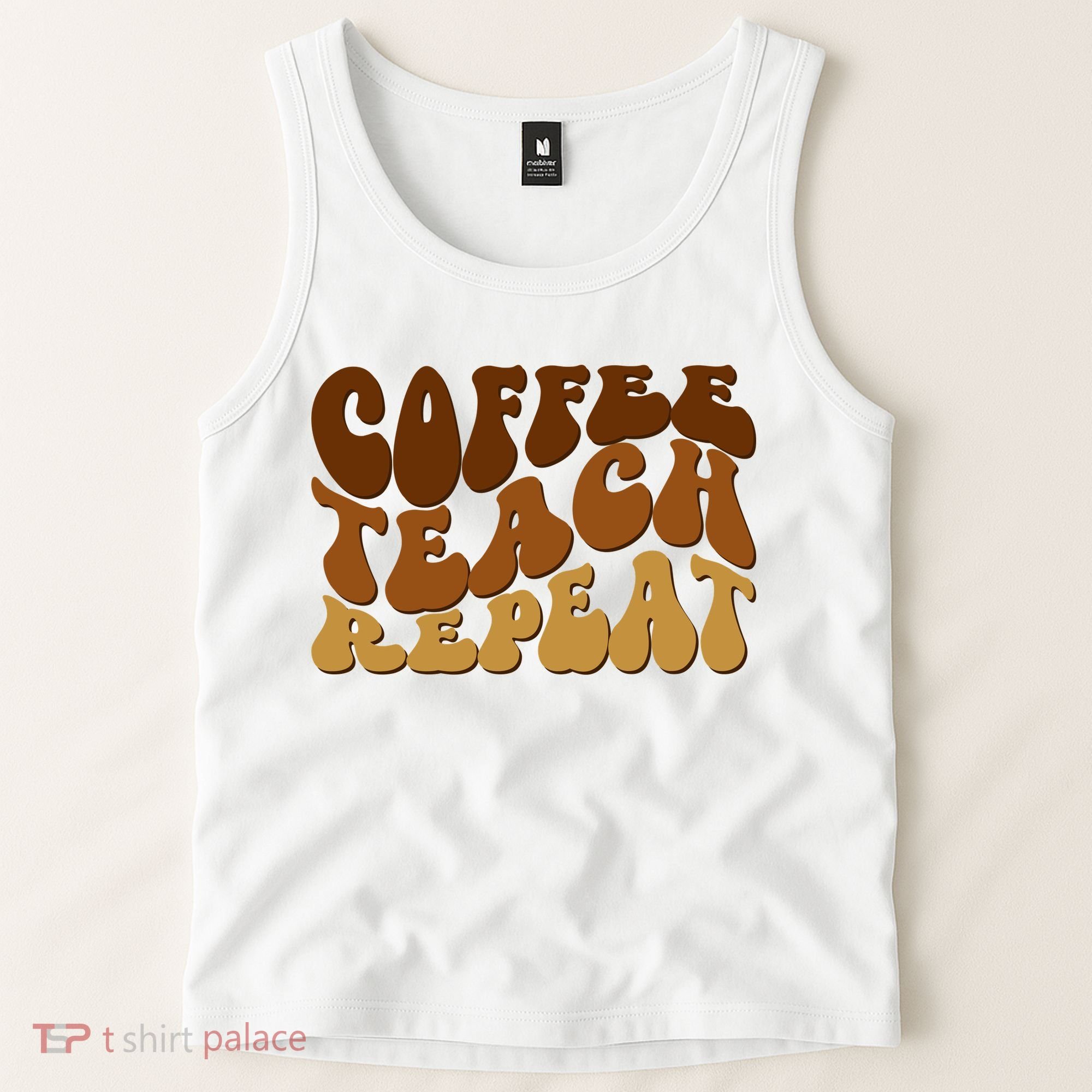 Coffee Teach Repeat Retro Gift For Teacher Tank Top