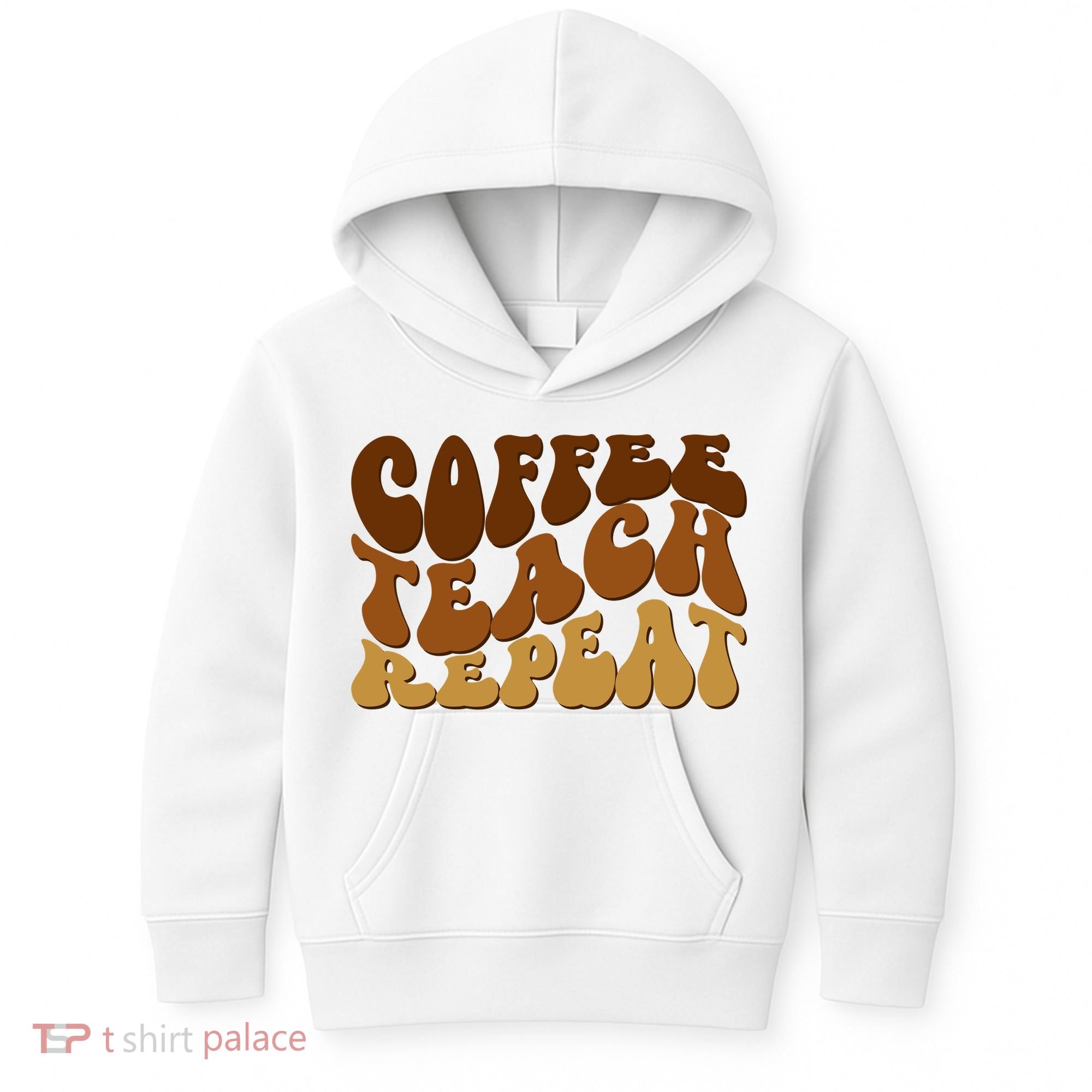 Coffee Teach Repeat Retro Gift For Teacher Kids Hoodie