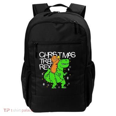 Christmas Tree Rex TRex Gingerbread Man Funny Backpack