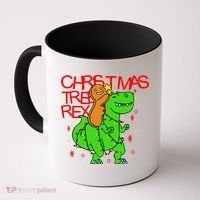 Christmas Tree Rex TRex Gingerbread Man Funny Coffee Mug thumb 0