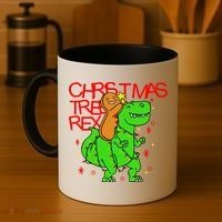 Christmas Tree Rex TRex Gingerbread Man Funny Coffee Mug thumb 4