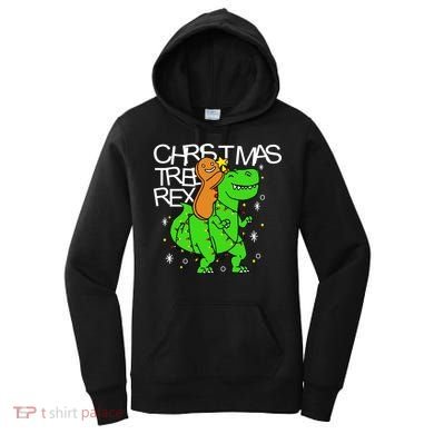 Christmas Tree Rex TRex Gingerbread Man Funny Women's Hoodie