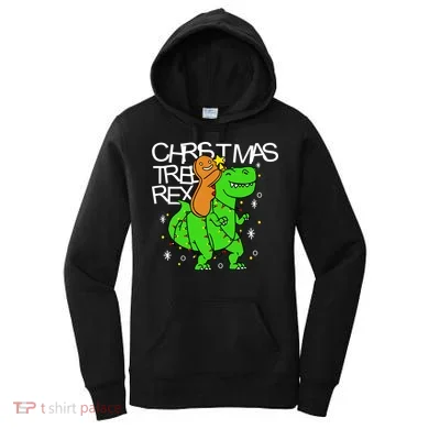 Christmas Tree Rex TRex Gingerbread Man Funny Women's Hoodie
