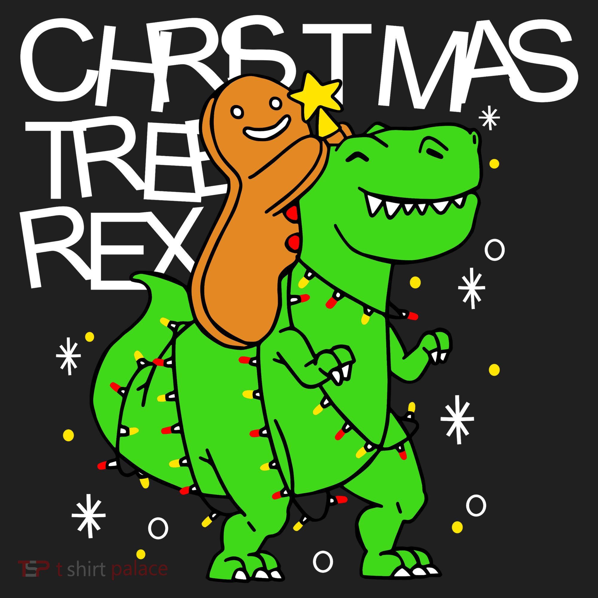 Christmas Tree Rex TRex Gingerbread Man Funny Golf Towel