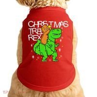 Christmas Tree Rex TRex Gingerbread Man Funny Doggie Tank thumb 0