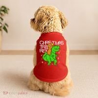 Christmas Tree Rex TRex Gingerbread Man Funny Doggie Tank thumb 2