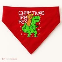 Christmas Tree Rex TRex Gingerbread Man Funny USA-Made Doggie Bandana thumb 0