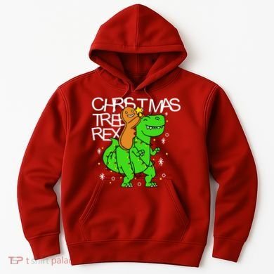 Christmas Tree Rex TRex Gingerbread Man Funny Hoodie