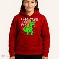 Christmas Tree Rex TRex Gingerbread Man Funny Hoodie thumb 5