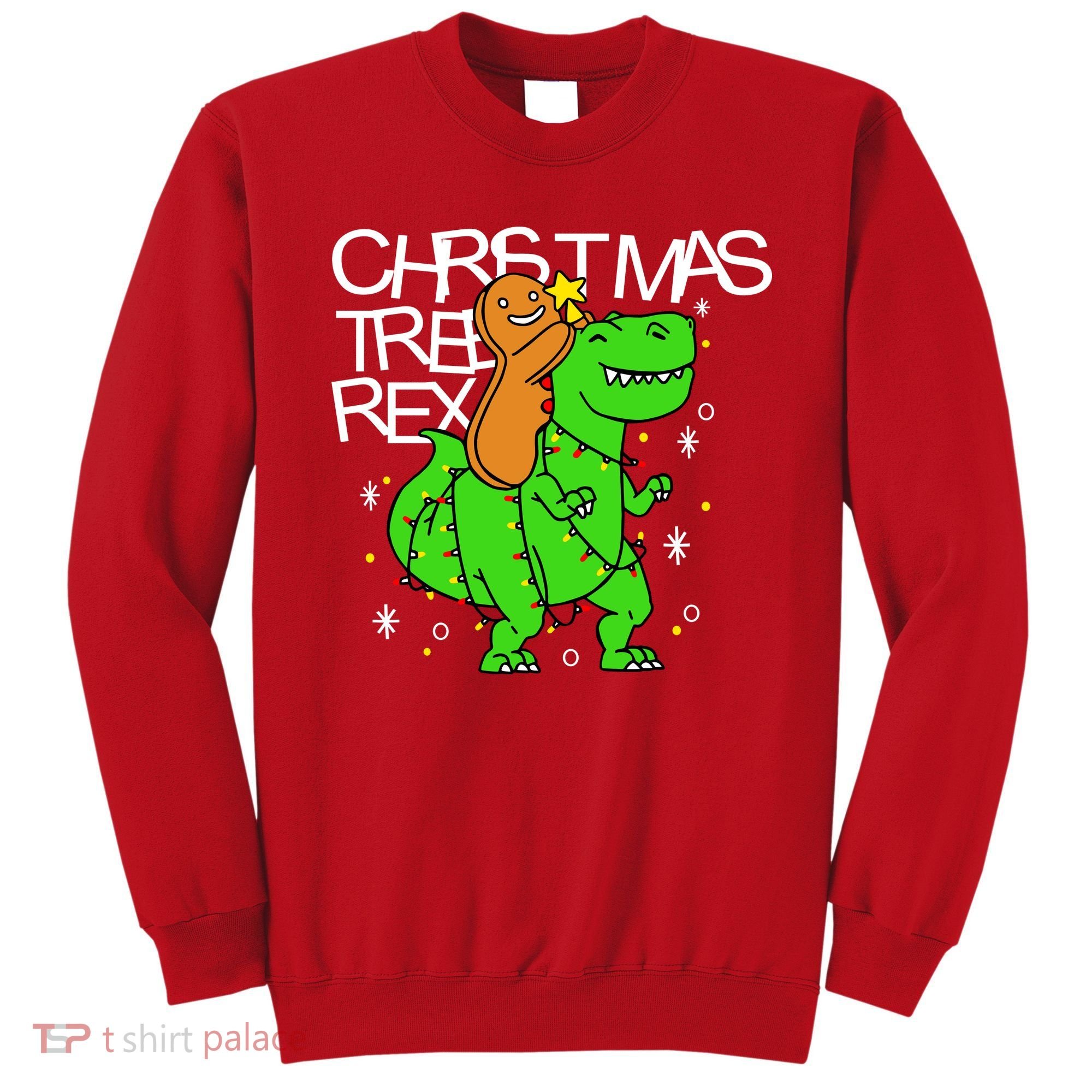 Christmas Tree Rex TRex Gingerbread Man Funny Sweatshirt