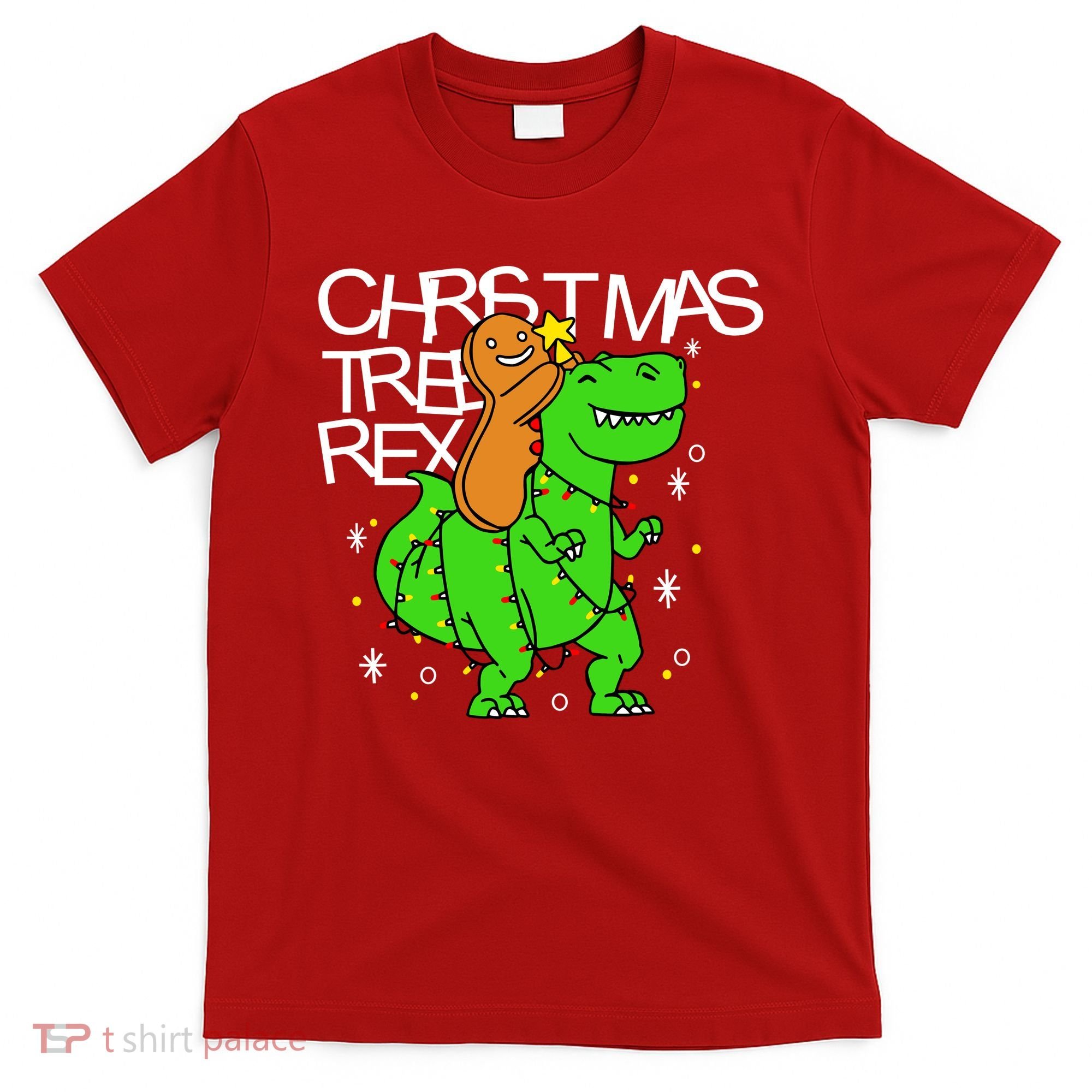 Christmas Tree Rex TRex Gingerbread Man Funny T-Shirt