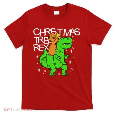 Christmas Tree Rex TRex Gingerbread Man Funny T-Shirt