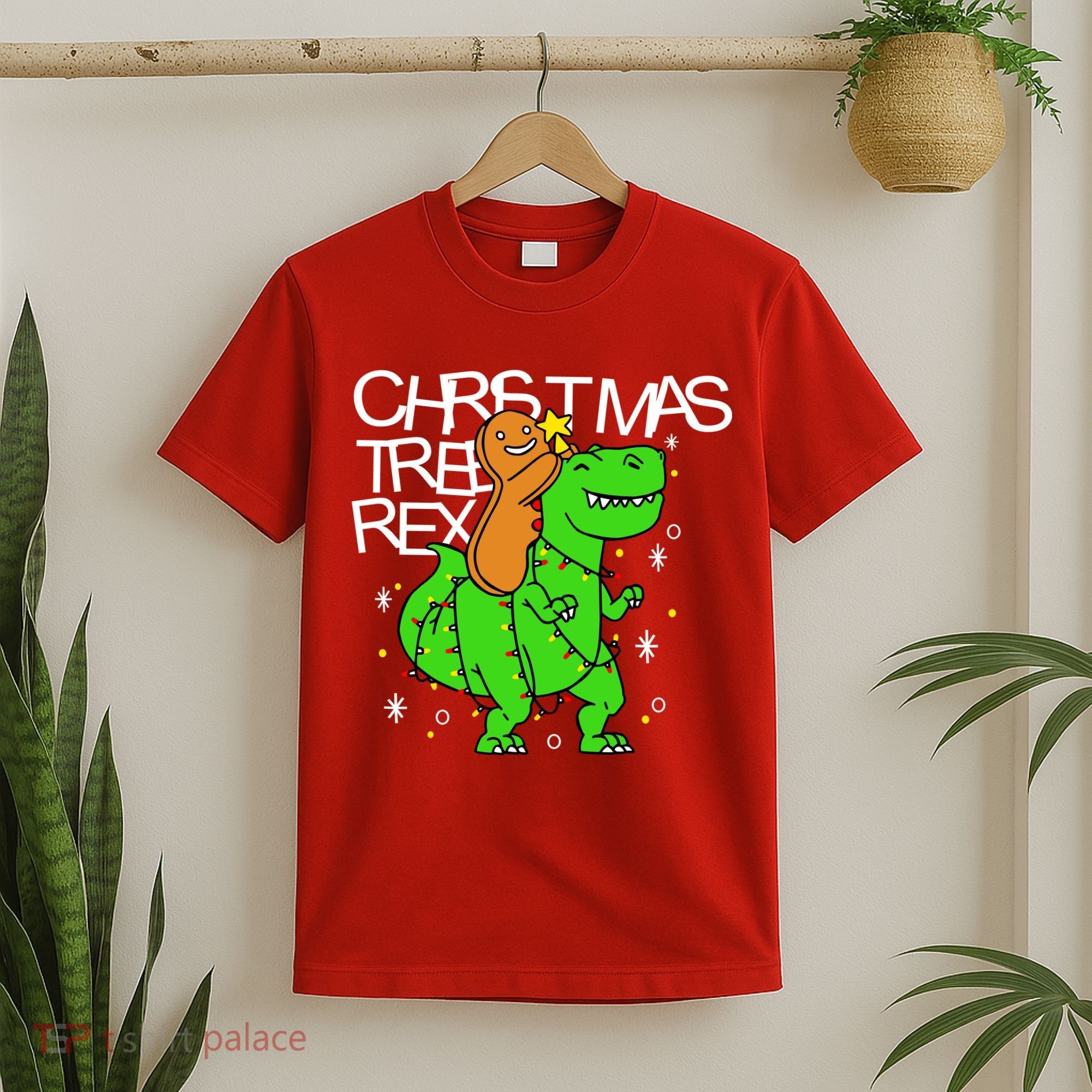 Christmas Tree Rex TRex Gingerbread Man Funny T-Shirt