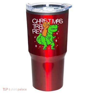 Christmas Tree Rex TRex Gingerbread Man Funny Tumbler