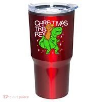 Christmas Tree Rex TRex Gingerbread Man Funny Tumbler thumb 0