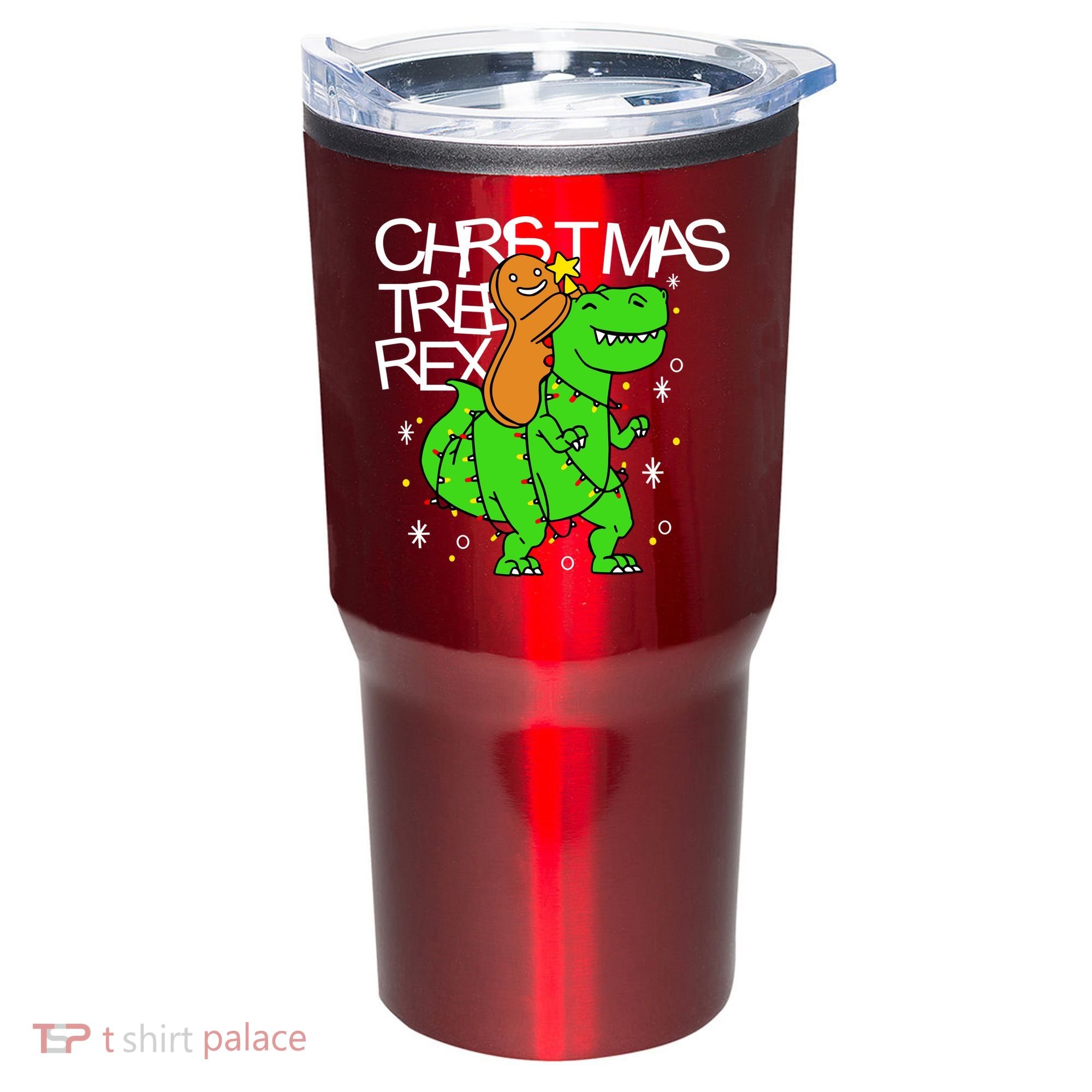 Christmas Tree Rex TRex Gingerbread Man Funny Tumbler