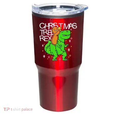 Christmas Tree Rex TRex Gingerbread Man Funny Tumbler