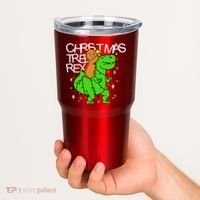 Christmas Tree Rex TRex Gingerbread Man Funny Tumbler thumb 2