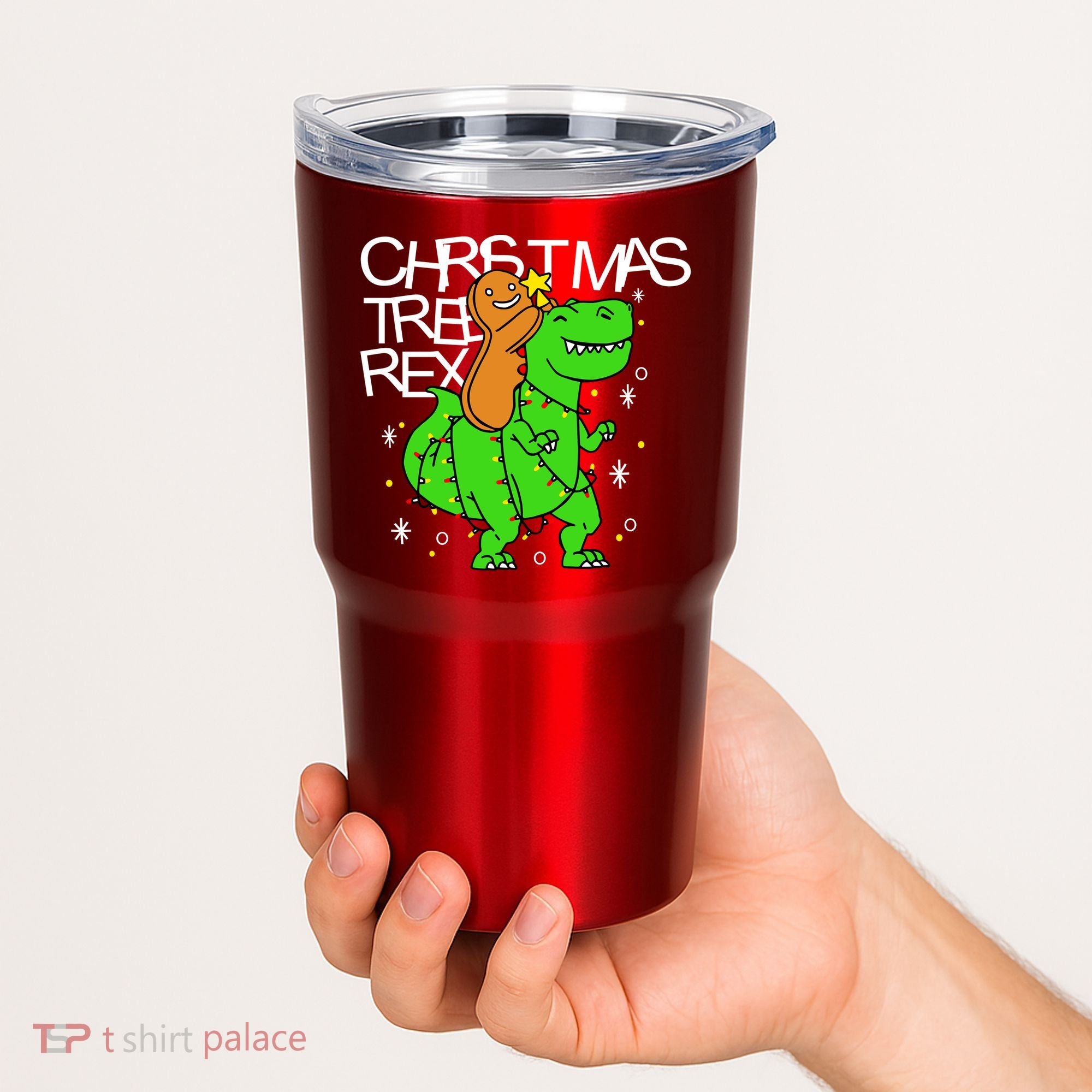 Christmas Tree Rex TRex Gingerbread Man Funny Tumbler