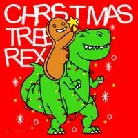 Christmas Tree Rex TRex Gingerbread Man Funny Tumbler thumb 3