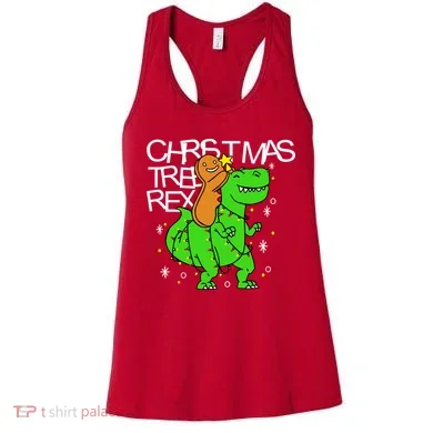 Christmas Tree Rex TRex Gingerbread Man Funny Women's Tank Top