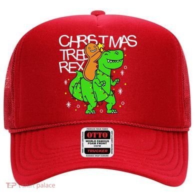 Christmas Tree Rex TRex Gingerbread Man Funny Hat
