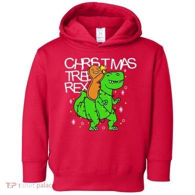 Christmas Tree Rex TRex Gingerbread Man Funny Toddler Hoodie