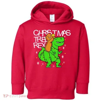 Christmas Tree Rex TRex Gingerbread Man Funny Toddler Hoodie