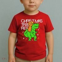 Christmas Tree Rex TRex Gingerbread Man Funny Toddler T-Shirt thumb 2