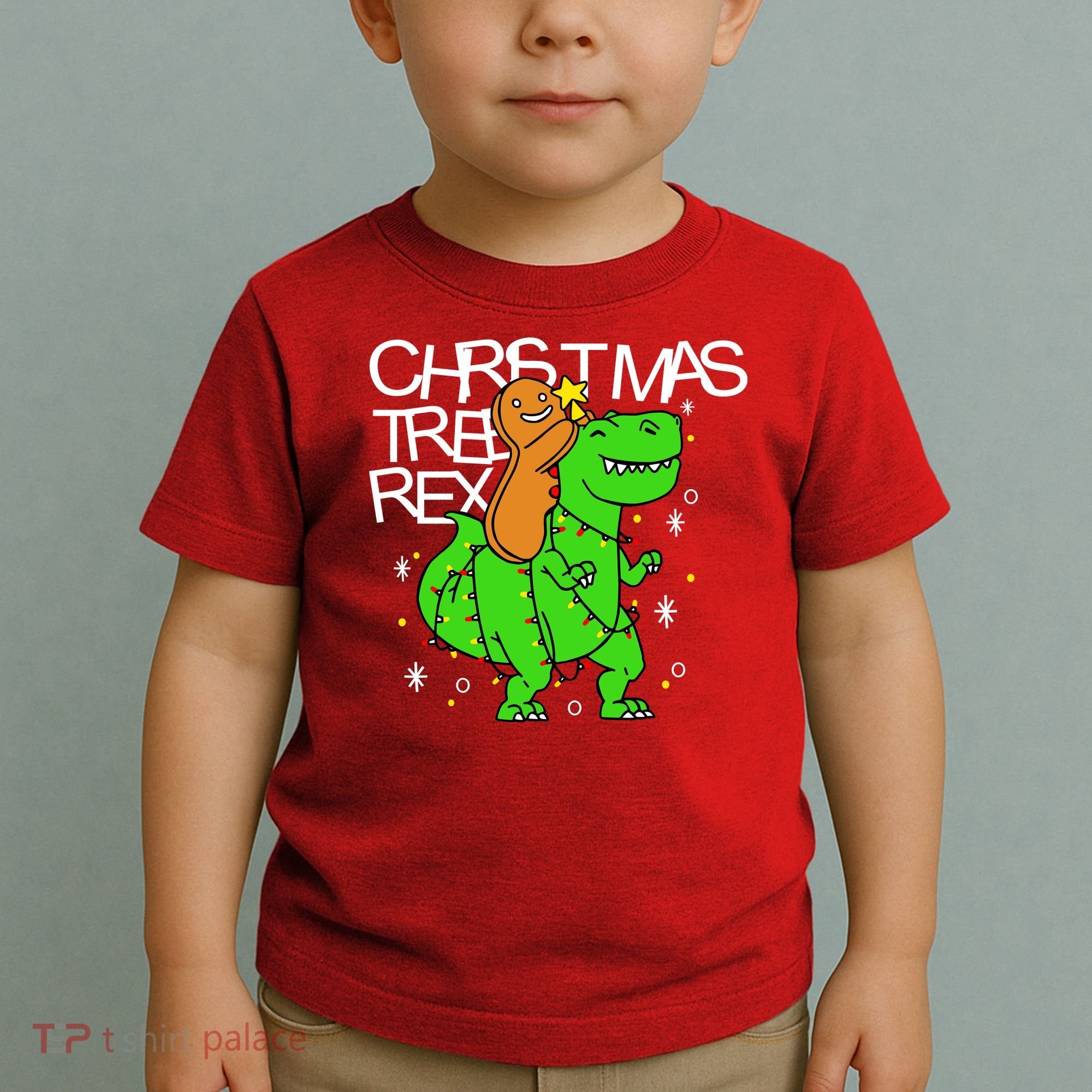 Christmas Tree Rex TRex Gingerbread Man Funny Toddler T-Shirt
