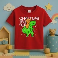 Christmas Tree Rex TRex Gingerbread Man Funny Toddler T-Shirt thumb 3