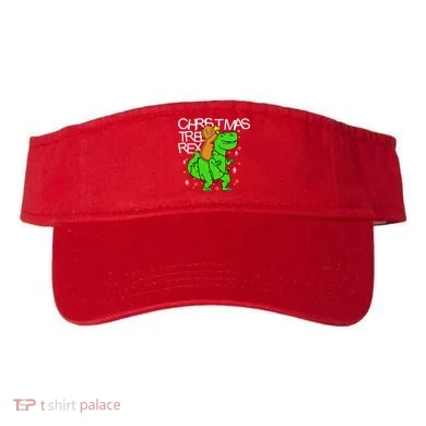 Christmas Tree Rex TRex Gingerbread Man Funny Visor
