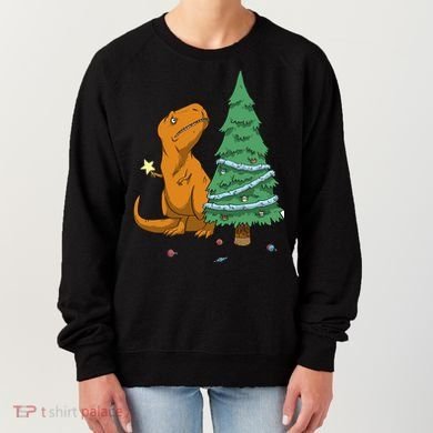 Cute T Rex Christmas Tree Women's Sweatshirt