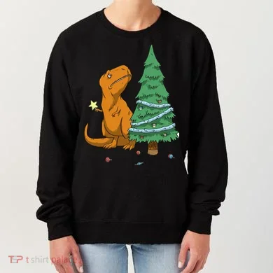 Cute T Rex Christmas Tree Women's Sweatshirt