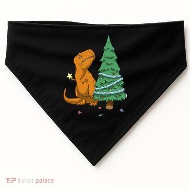 Cute T Rex Christmas Tree USA-Made Doggie Bandana