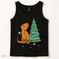 Cute T Rex Christmas Tree Tank Top thumb 2