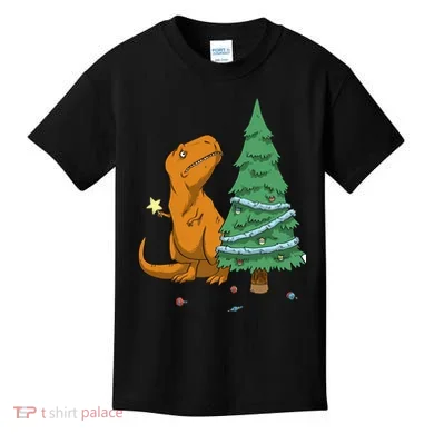 Cute T Rex Christmas Tree Kids T-Shirt