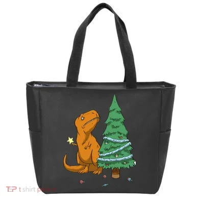 Cute T Rex Christmas Tree Tote Bag