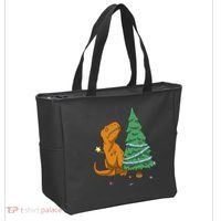 Cute T Rex Christmas Tree Tote Bag thumb 2